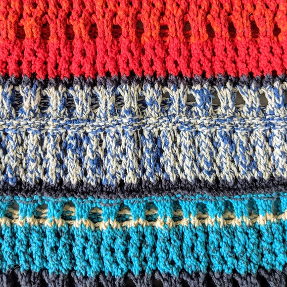 LUCKY BRAND Crochet Knit Long Cardigan Multicolor - Picture 6 of 10